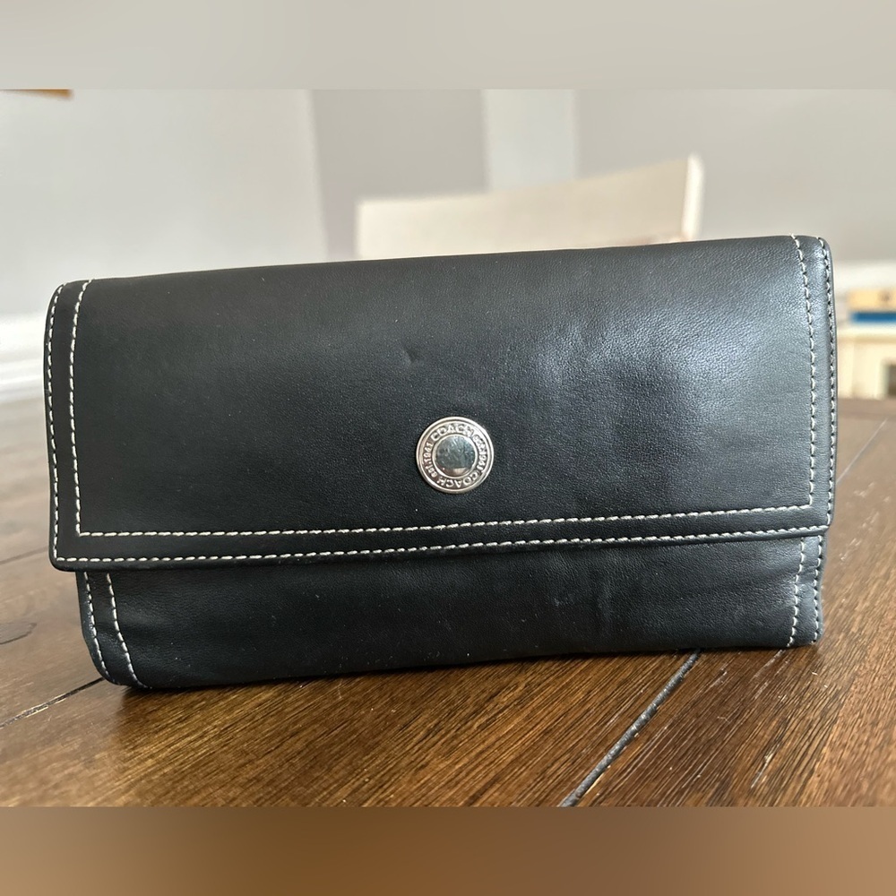 Vintage Coach tri fold wallet & checkbook holder